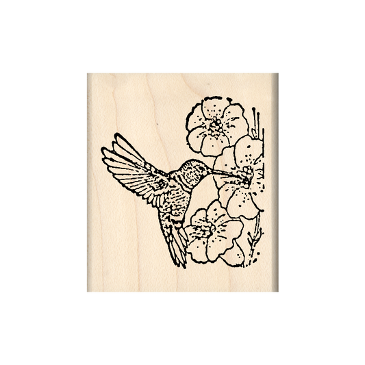 Hummingbird Rubber Stamp 1.75" x 2" block