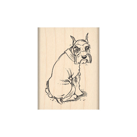Schnauzer Rubber Stamp 1.5" x 2" block