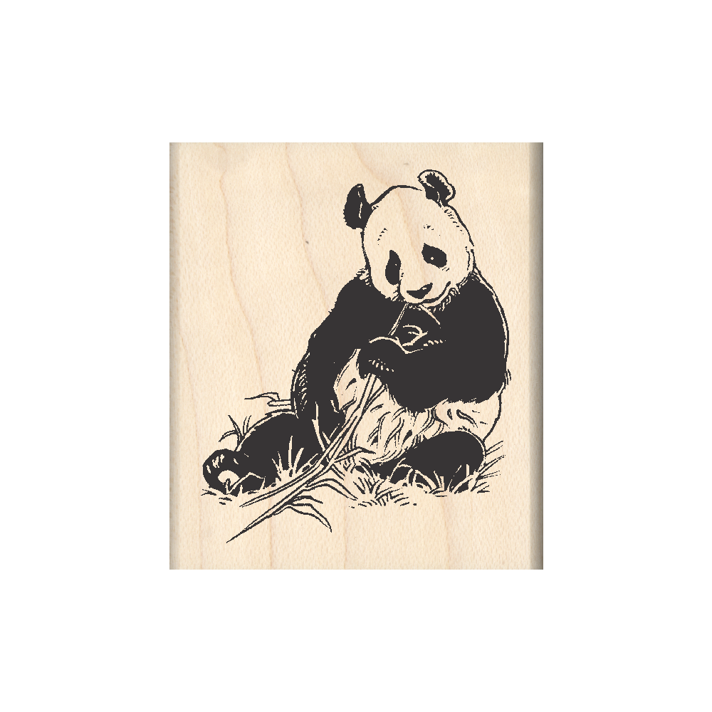 Panda Rubber Stamp 1.75" x 2" block