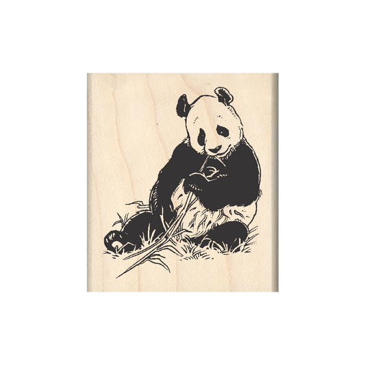 Panda Rubber Stamp 1.75" x 2" block