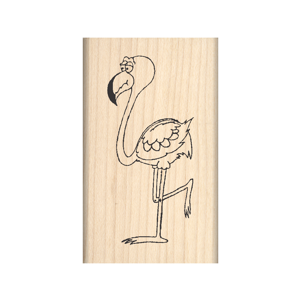 Flamingo Rubber Stamp 1.5" x 2.5" block