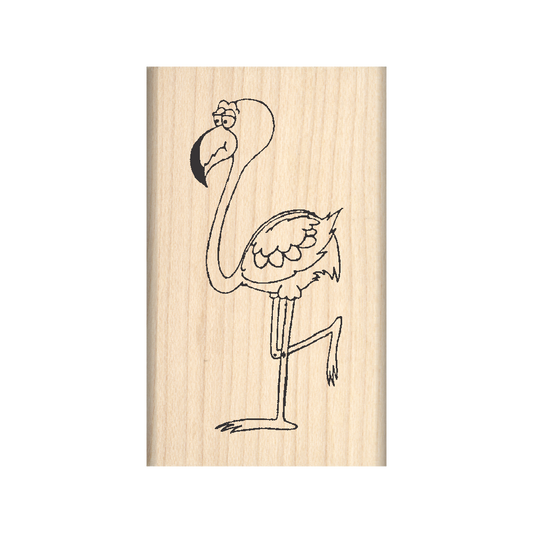 Flamingo Rubber Stamp 1.5" x 2.5" block