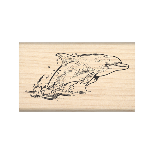 Dolphin Rubber Stamp 1.5" x 2.5" block