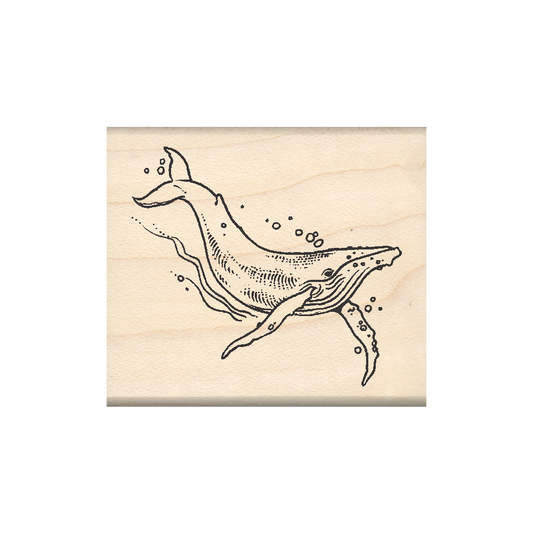 Whale Rubber Stamp 1.75" x 2" block