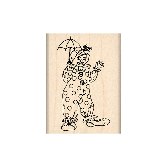 Clown Rubber Stamp 1.5" x 2" block
