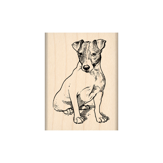 Jack Russell Terrier Rubber Stamp 1.5" x 2" block