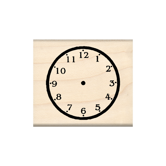 Clock Rubber Stamp 1.75" x 2" block