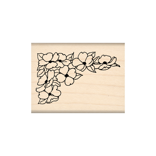 DogStamp Corner Rubber Stamp 1.5" x 2" block