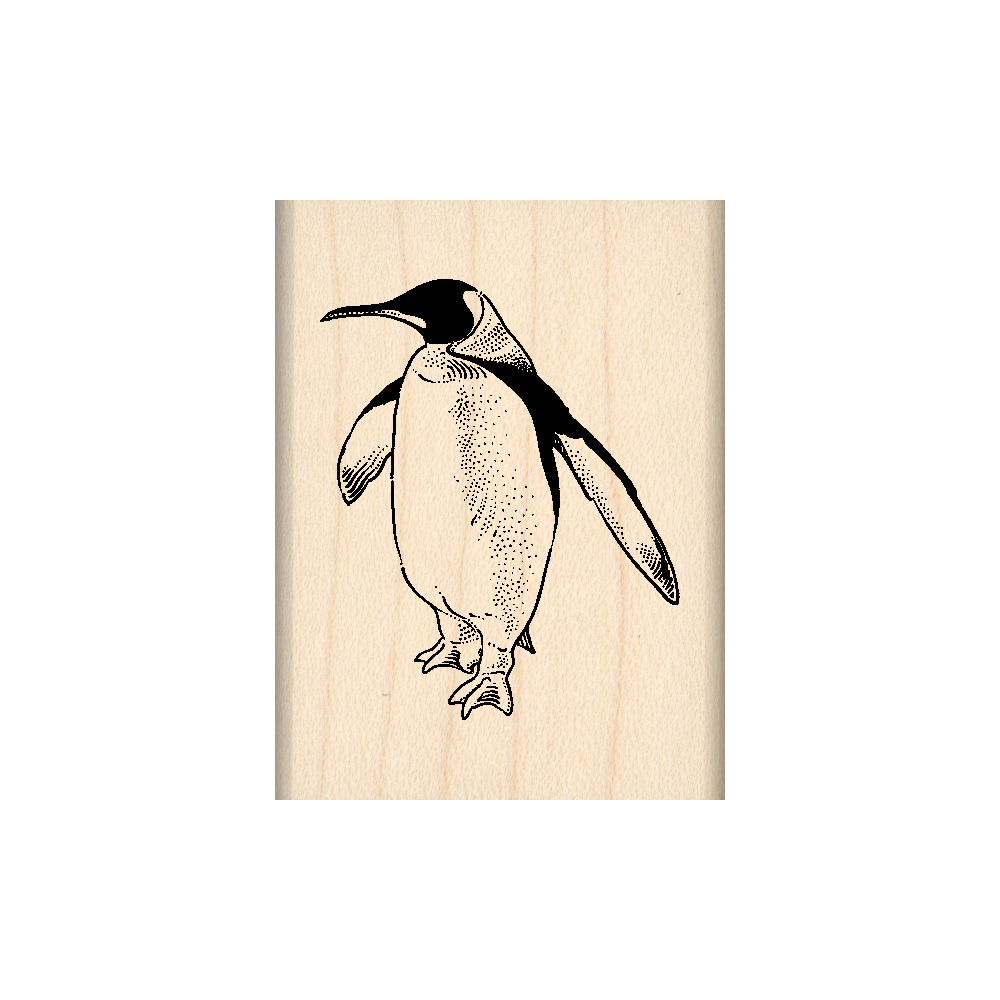 Penguin Rubber Stamp 1.5" x 2" block