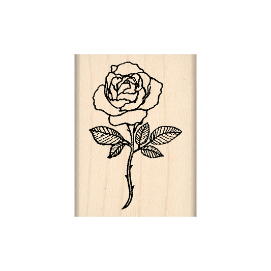 Rose Rubber Stamp 1.5" x 2" block