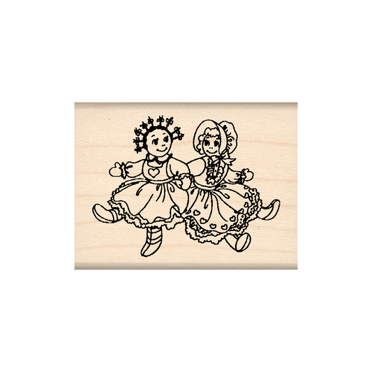 Dolls Rubber Stamp 1.5" x 2" block