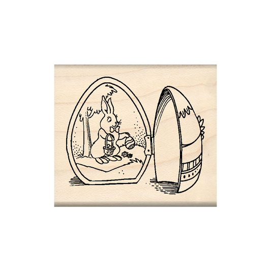 Easter Egg Rubber Stamp 1.75" x 2" block