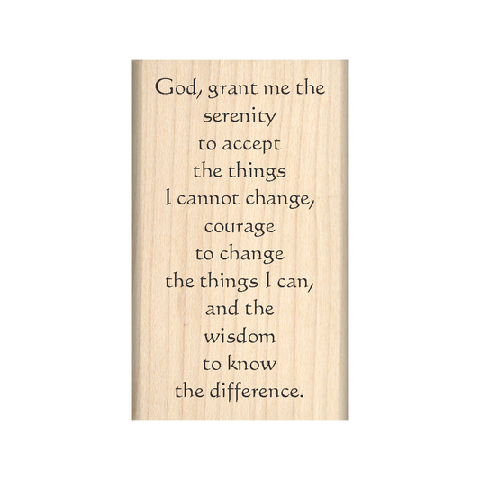Serenity Prayer Rubber Stamp 1.5" x 2.5" block