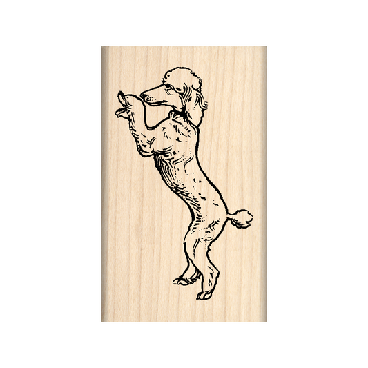 Poodle Rubber Stamp 1.5" x 2.5" block
