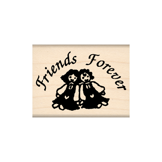 Friends Forever Rubber Stamp 1.5" x 2" block