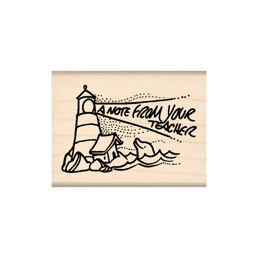 A Note FromYour Teacher Rubber Stamp 1.5" x 2" block