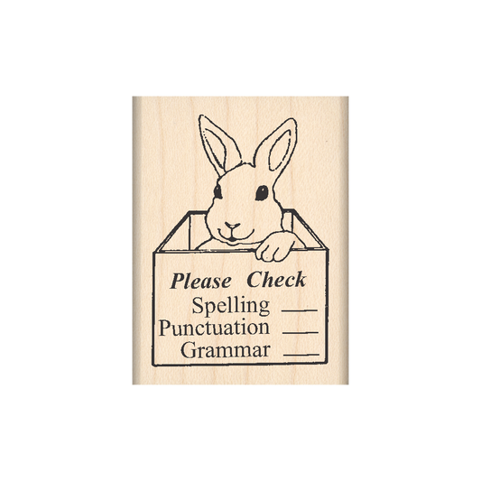 Please Check: Spelling/Punctuation/Grammar Teacher Rubber Stamp 1.5" x 2" block