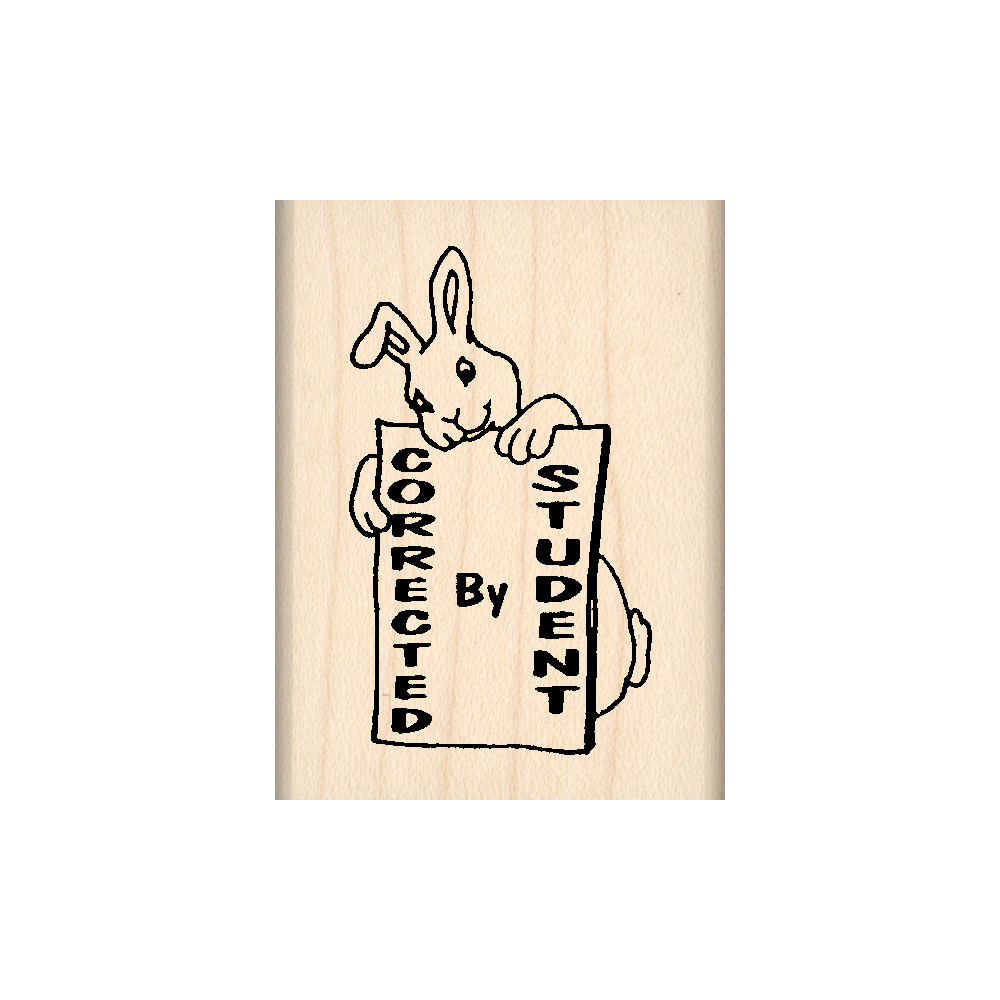 Corrected by Student Teacher Rubber Stamp 1.5" x 2" block