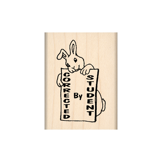Corrected by Student Teacher Rubber Stamp 1.5" x 2" block