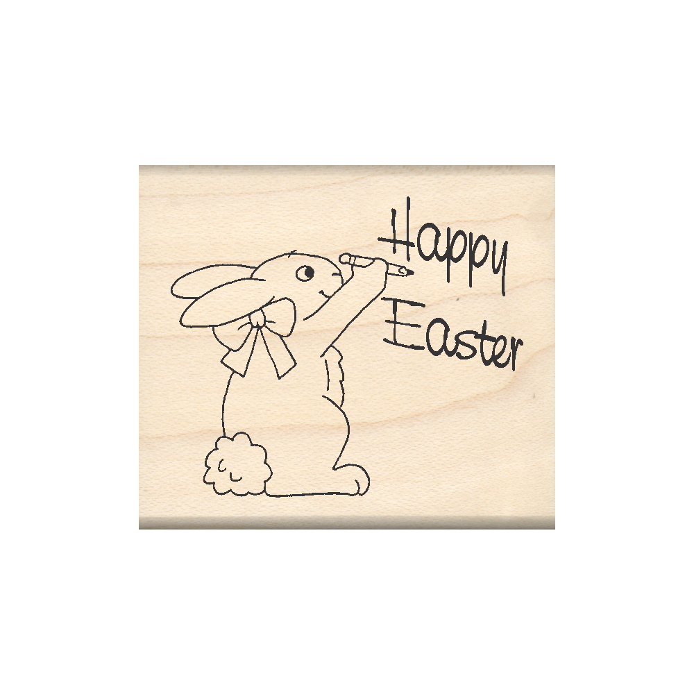 Happy Easter Rubber Stamp 1.75" x 2" block