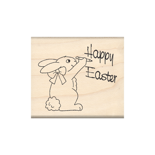Happy Easter Rubber Stamp 1.75" x 2" block
