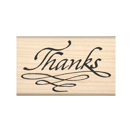 Thanks Rubber Stamp 1.5" x 2.5" block