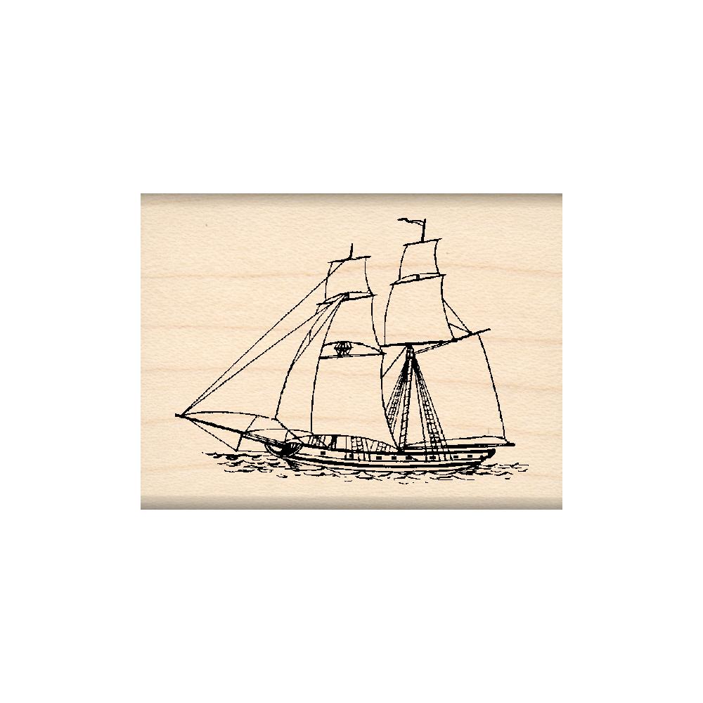 Ship Rubber Stamp 1.5" x 2" block