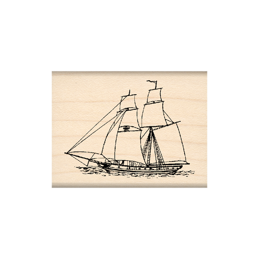 Ship Rubber Stamp 1.5" x 2" block