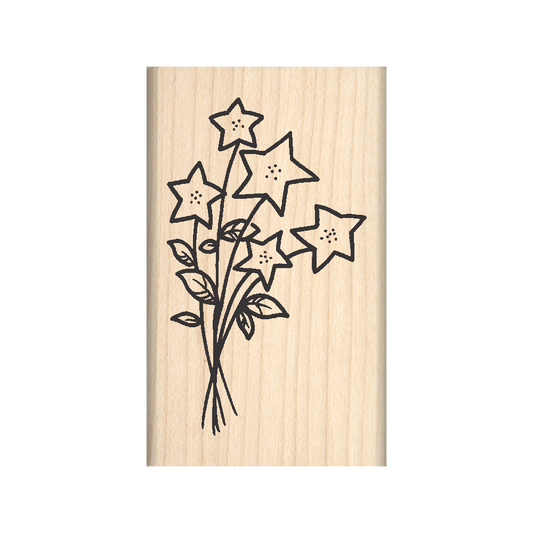 Flowers Rubber Stamp 1.5" x 2.5" block