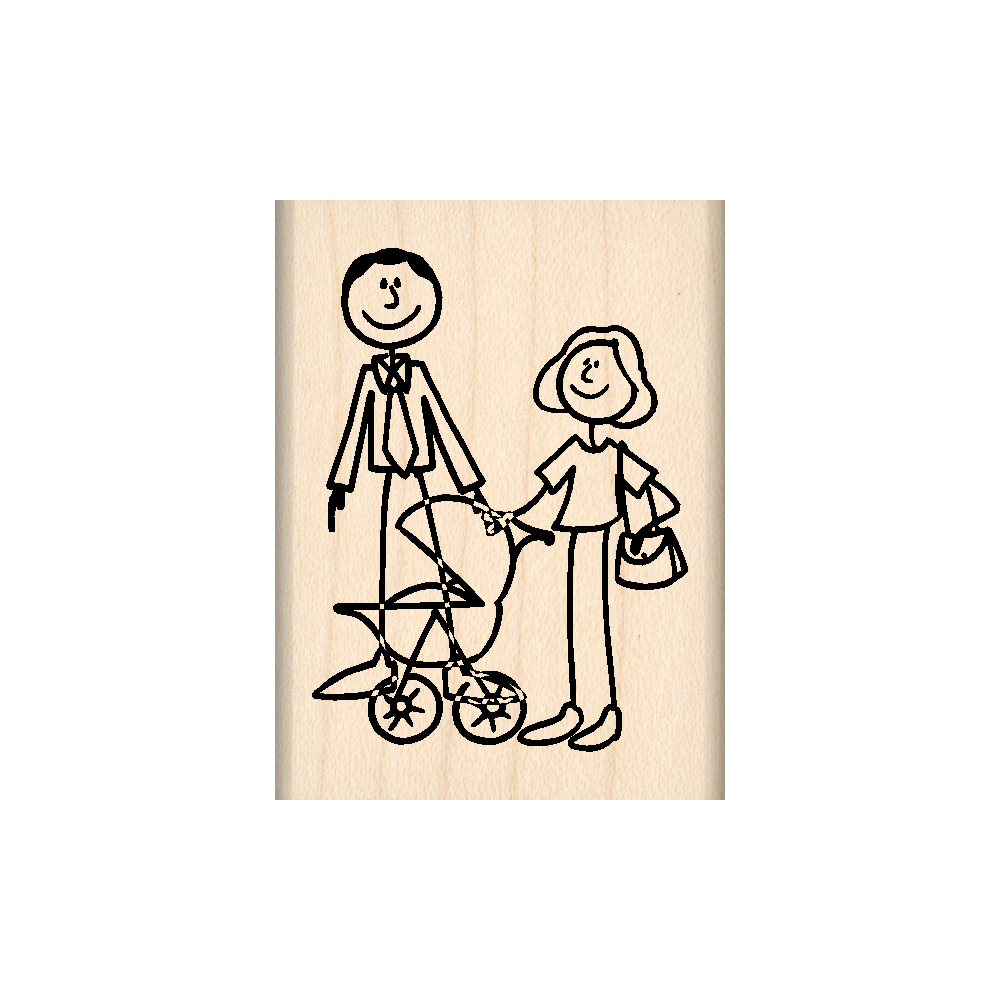 New Family Rubber Stamp 1.5" x 2" block