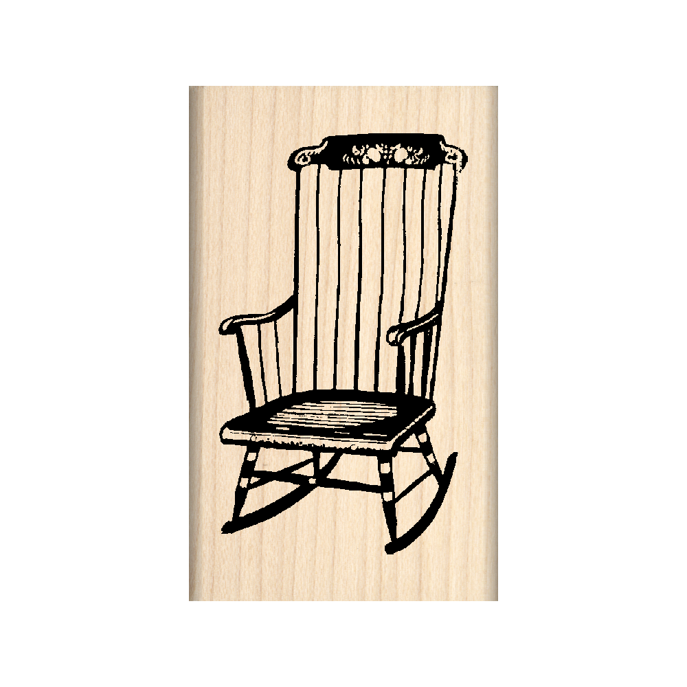 Rocking Chair Rubber Stamp 1.5" x 2.5" block