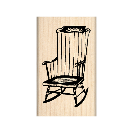 Rocking Chair Rubber Stamp 1.5" x 2.5" block