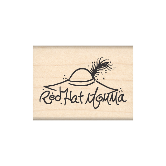 Red Hat Momma Rubber Stamp 1.5" x 2" block