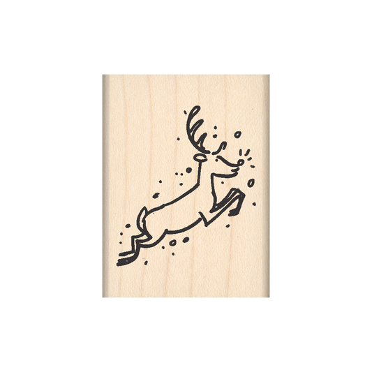 Rudolph Rubber Stamp 1.5" x 2" block