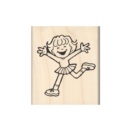 Cheerleader Rubber Stamp 1.75" x 2" block
