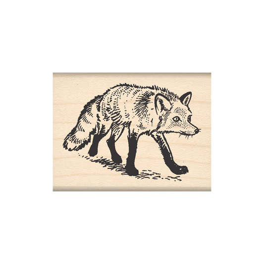 Fox Rubber Stamp 1.5" x 2" block