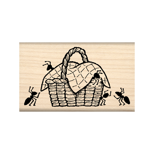 Ant Picnic Rubber Stamp 1.5" x 2.5" block