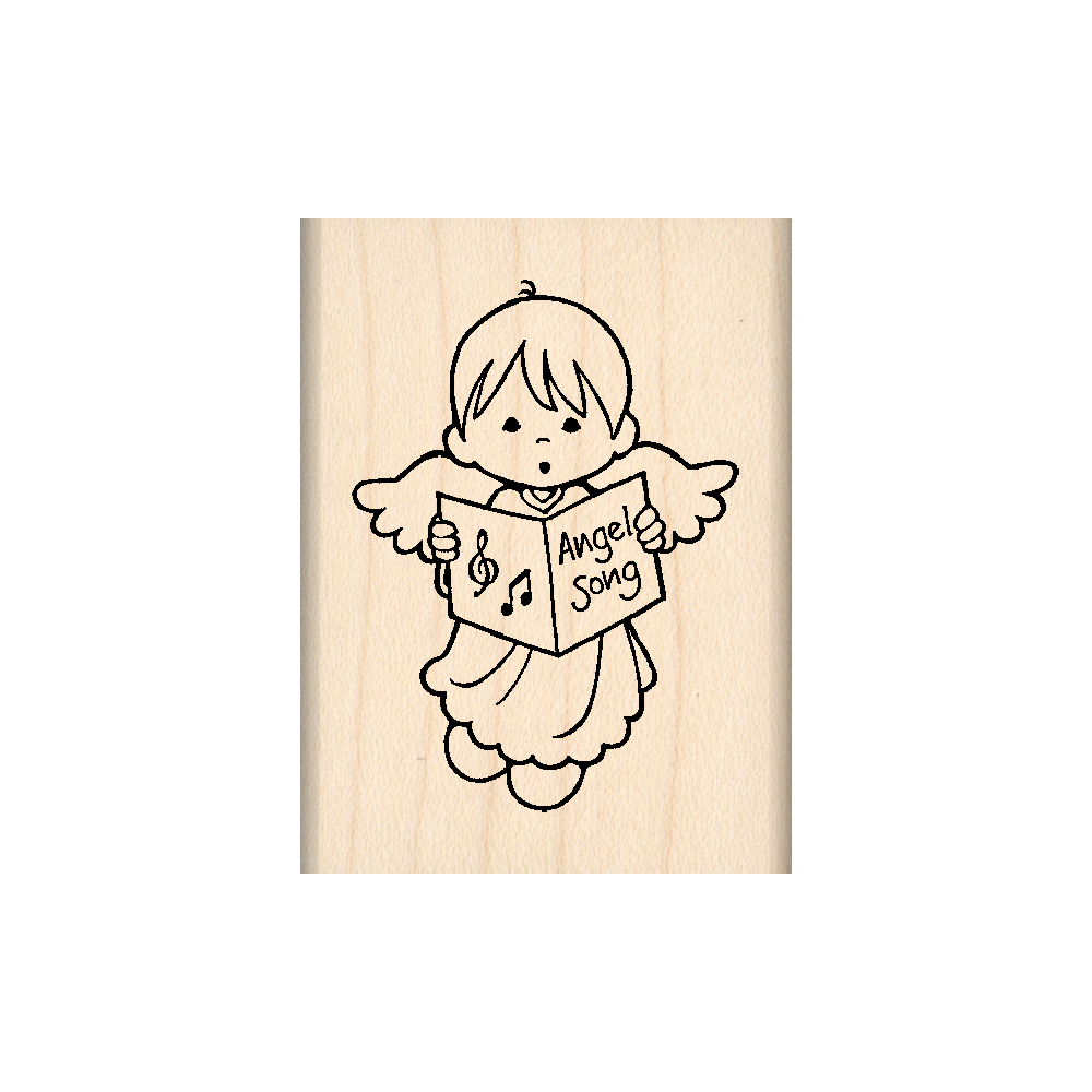 Angel Song Rubber Stamp 1.5" x 2" block