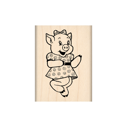 Pig Rubber Stamp 1.5" x 2" block