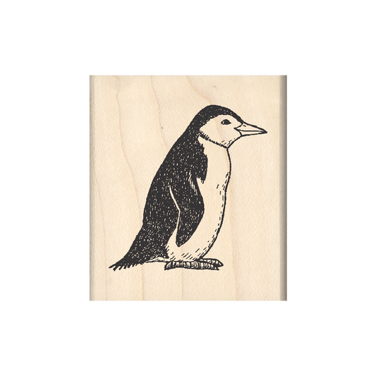 Penguin Rubber Stamp 1.75" x 2" block