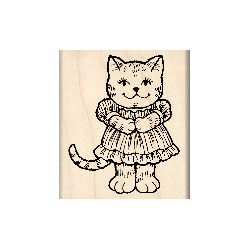 Kitty Rubber Stamp 1.75" x 2" block