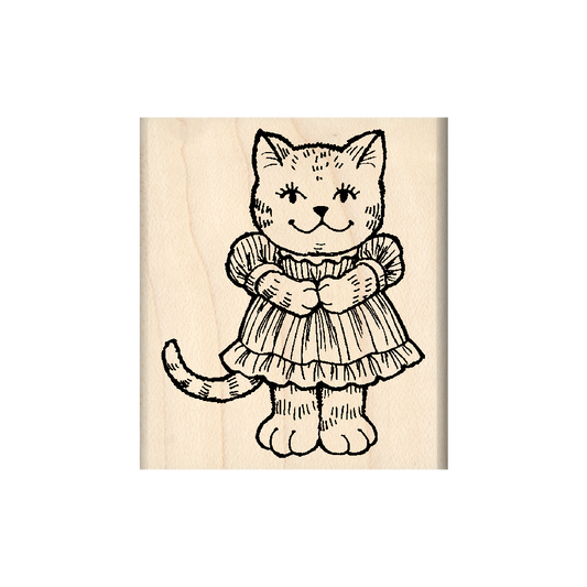 Kitty Rubber Stamp 1.75" x 2" block