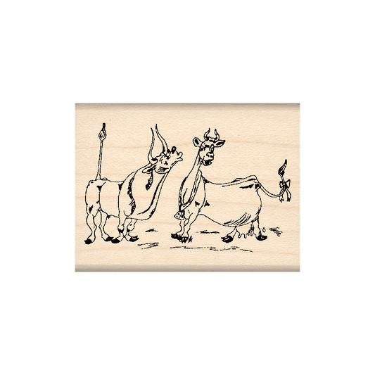 Mooo Love Cows Rubber Stamp 1.5" x 2" block