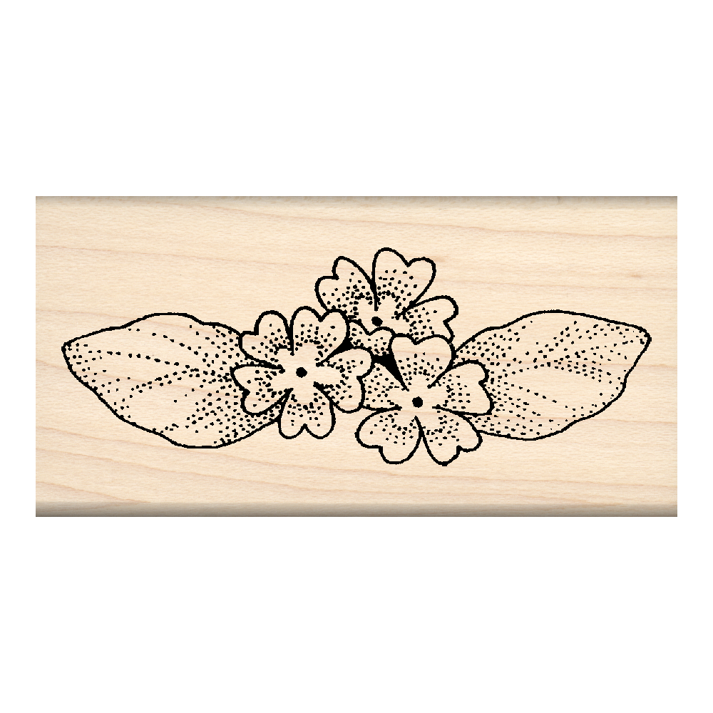 Flower Rubber Stamp 1.5" x 3" block