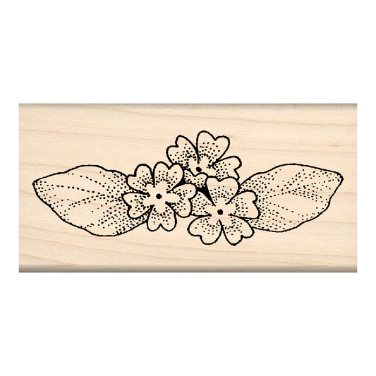 Flower Rubber Stamp 1.5" x 3" block