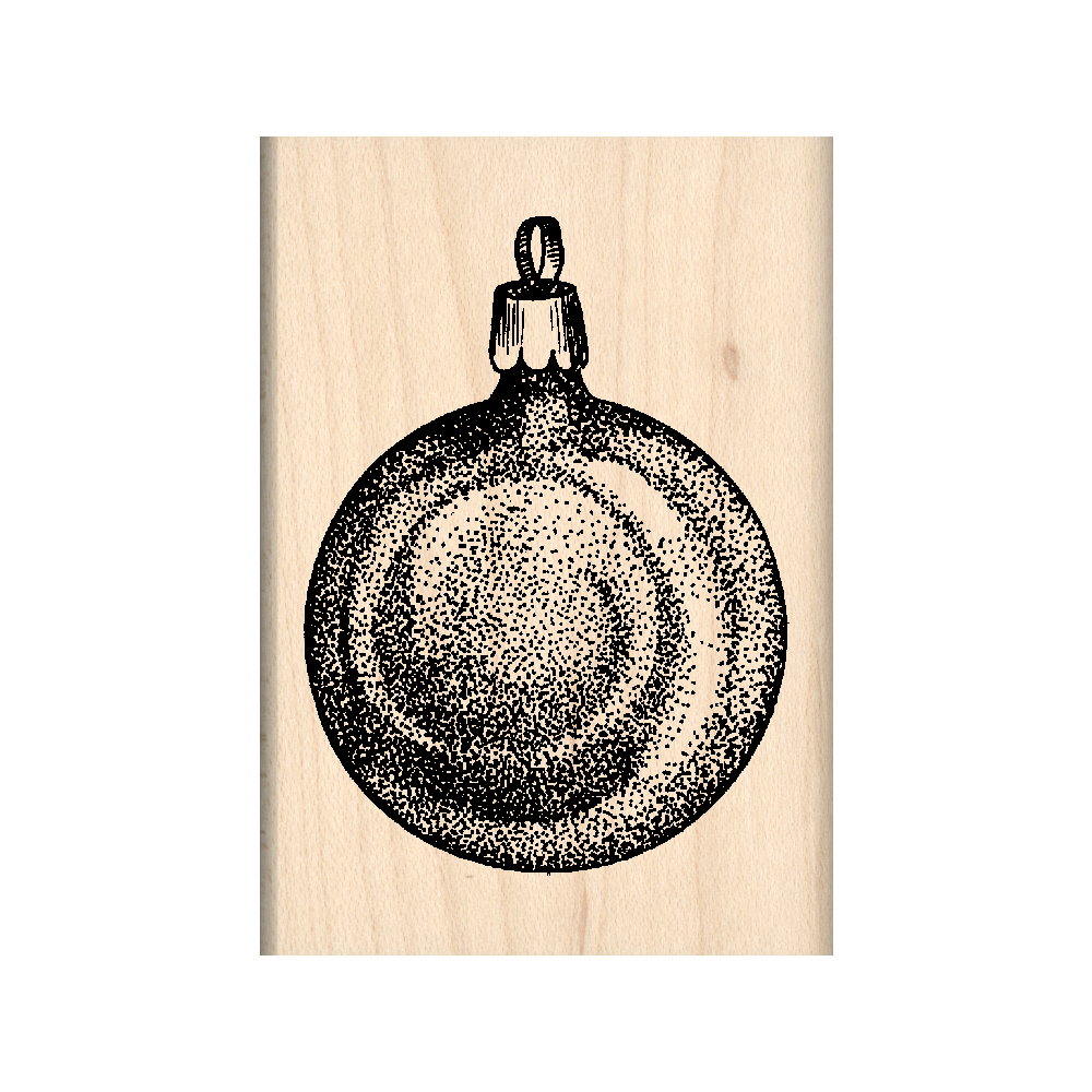 Christmas Ornament Rubber Stamp 1.75" x 2.5" block
