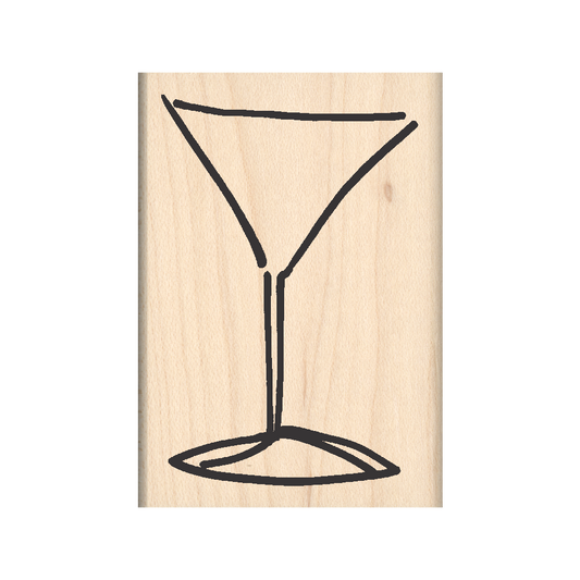 Martini Rubber Stamp 1.75" x 2.5" block