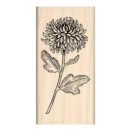 Chrysanthemum Rubber Stamp 1.5" x 3" block