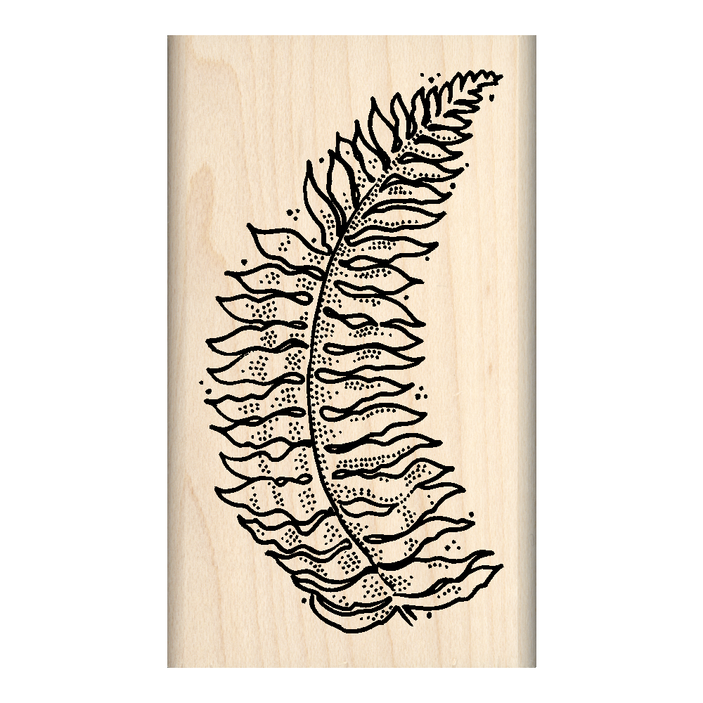 Fern Leaf Rubber Stamp 1.75" x 3" block