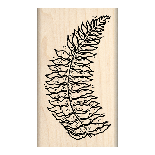 Fern Leaf Rubber Stamp 1.75" x 3" block